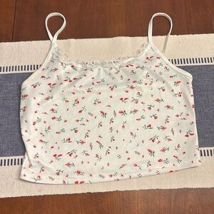 Shein tank top
size M
cream with red roses